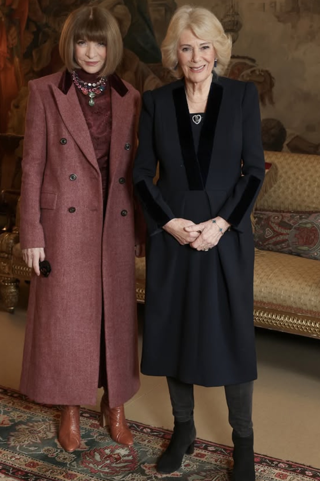 Dronning Camilla møtte Anna Wintour ved starten av London Fashion Week