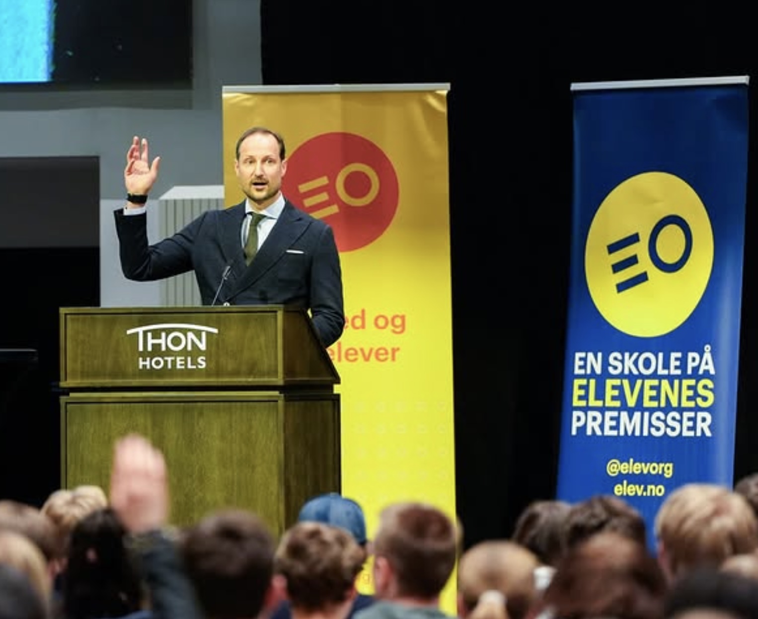 Kronprins Haakon talte til 600 elever på Elevtinget