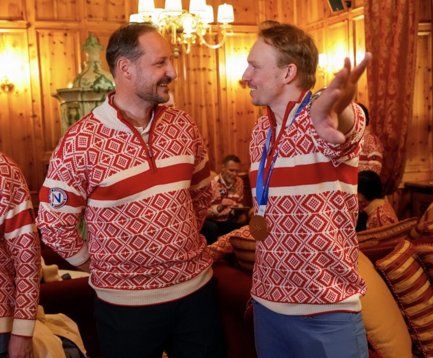 Kronprins Haakon feiret Kristoffersens bronsemedalje i Bormio