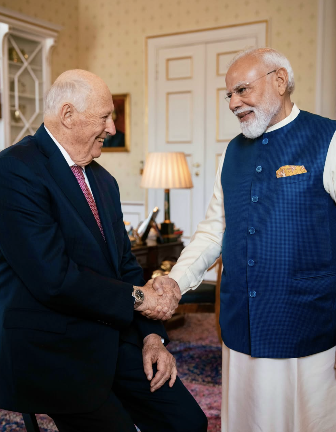 Kong Harald tok imot Indias statsminister i audiens