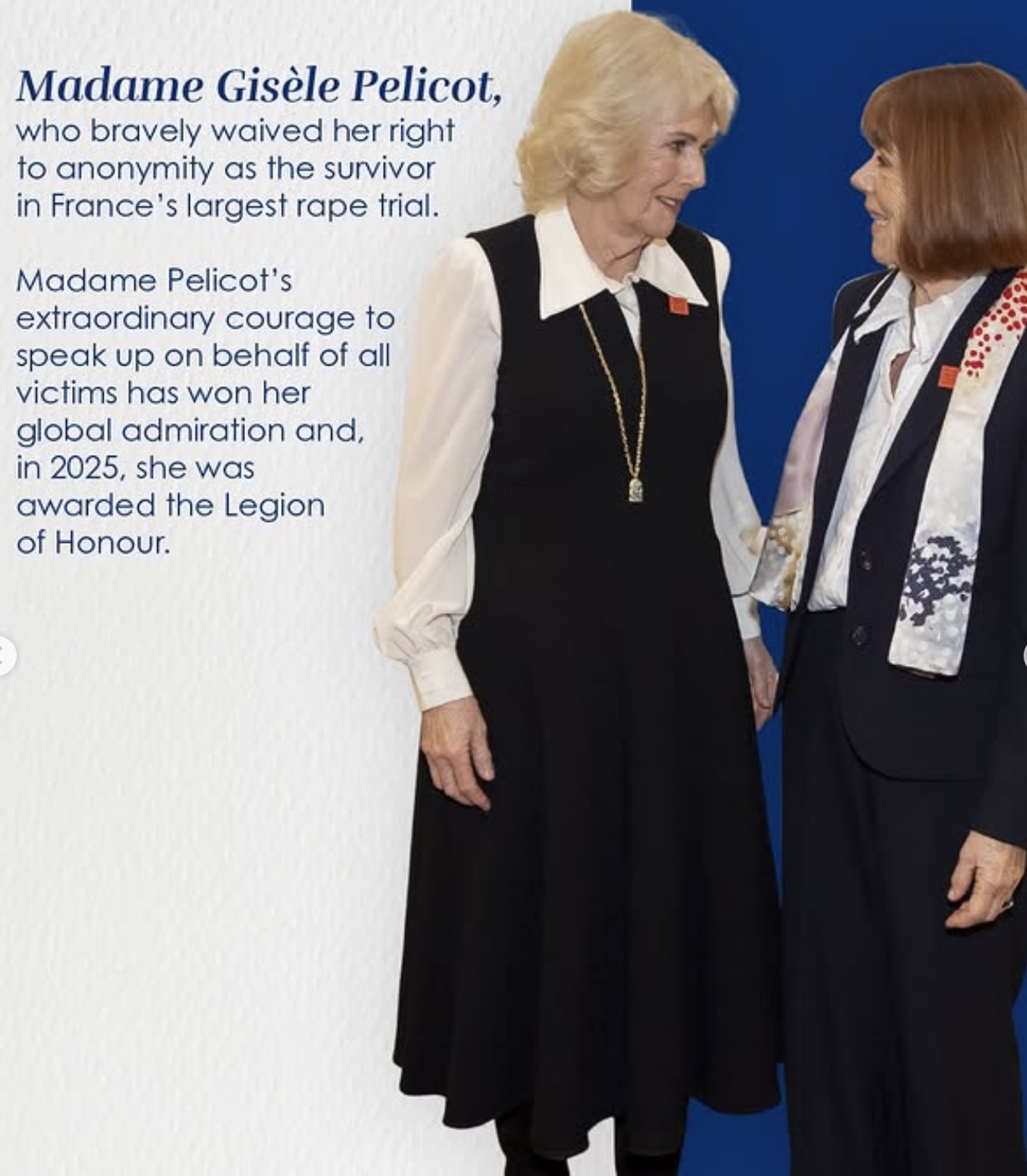 Dronning Camilla og Gisele Pelicot