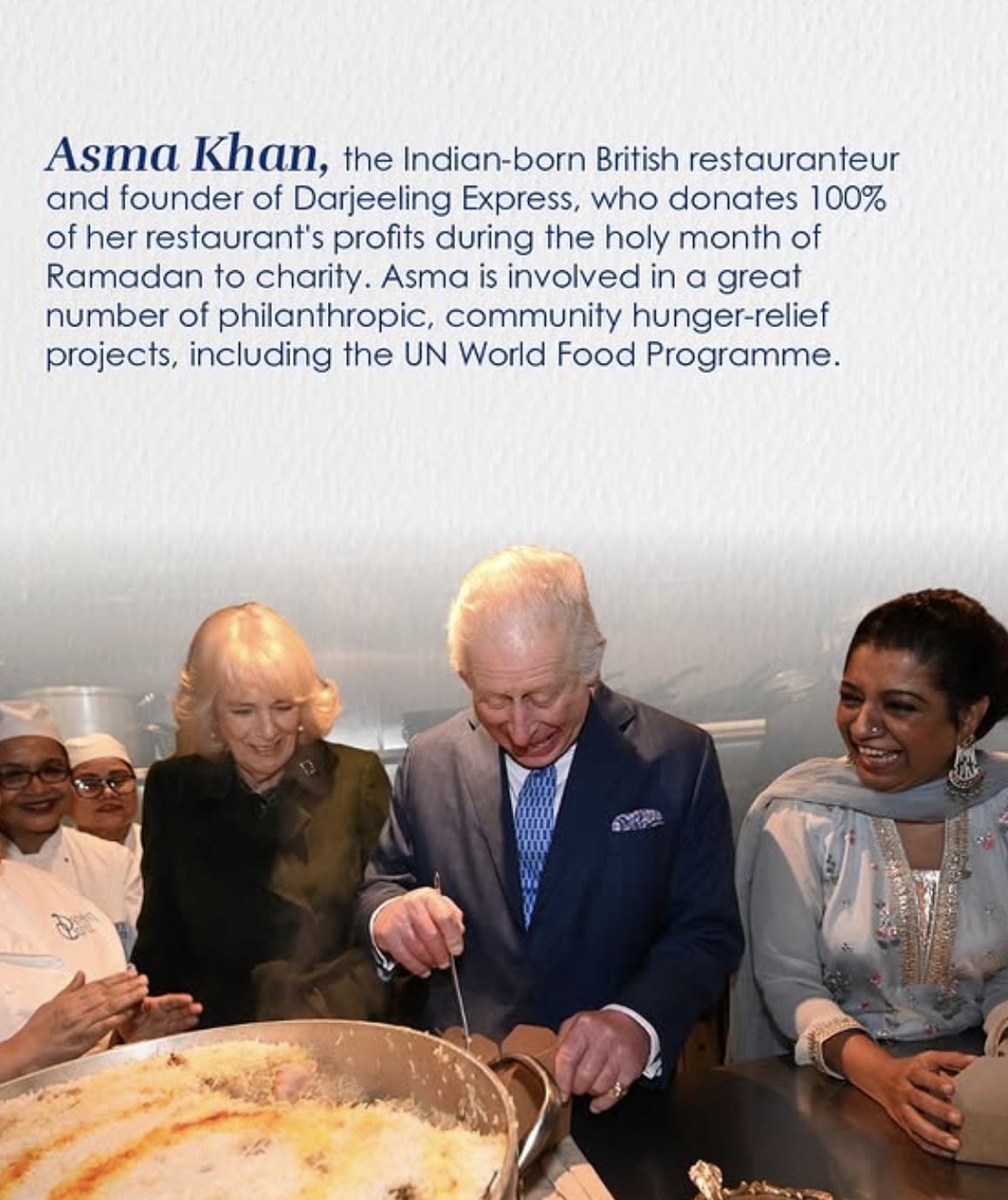 Kongeparet møter Asma Khan