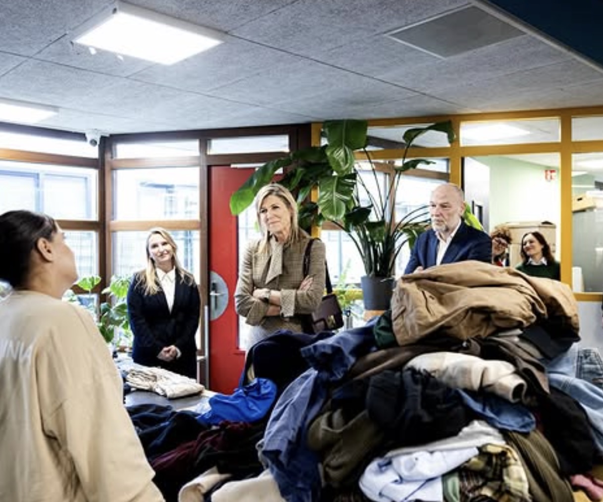 Dronning Máxima besøkte krisesenter for hjemløse i Amsterdam