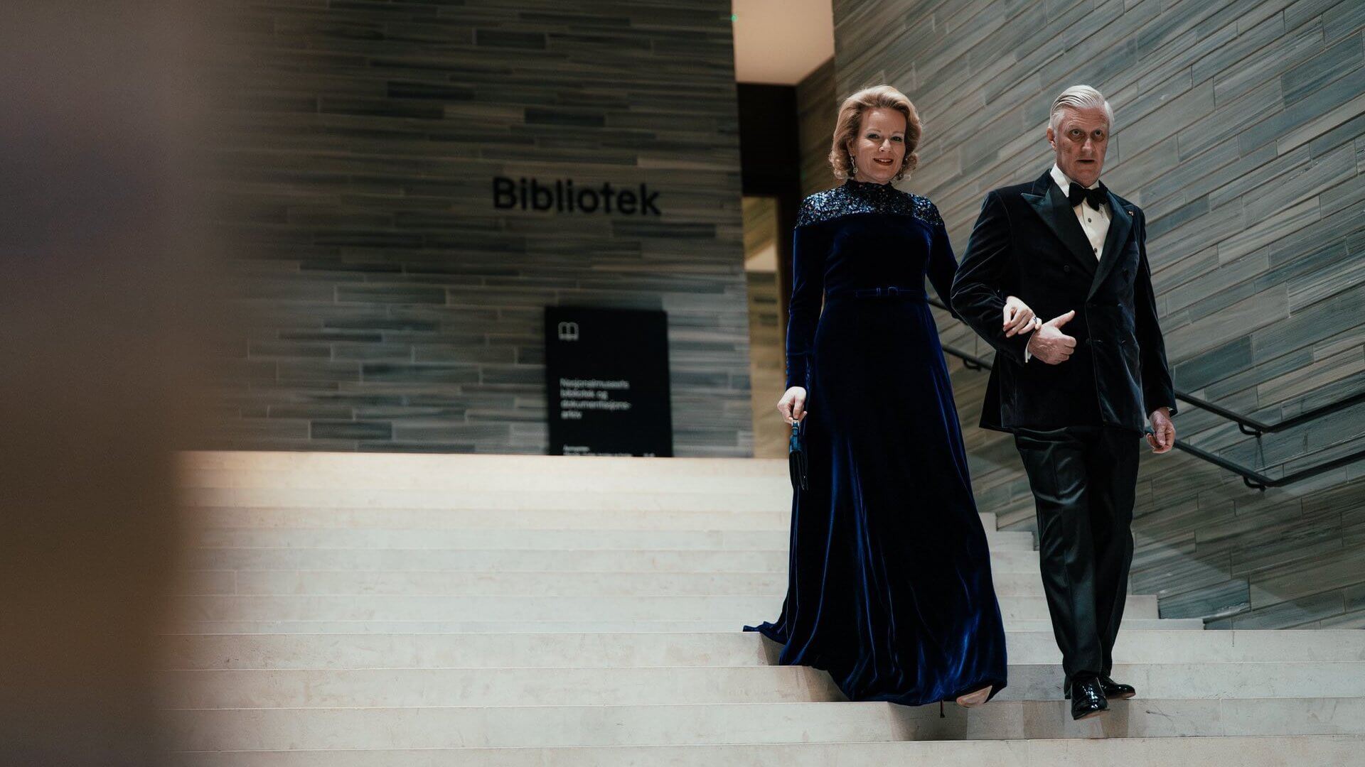 Dronning Mathilde og kong Philippe ankommer Nasjonalmuseet