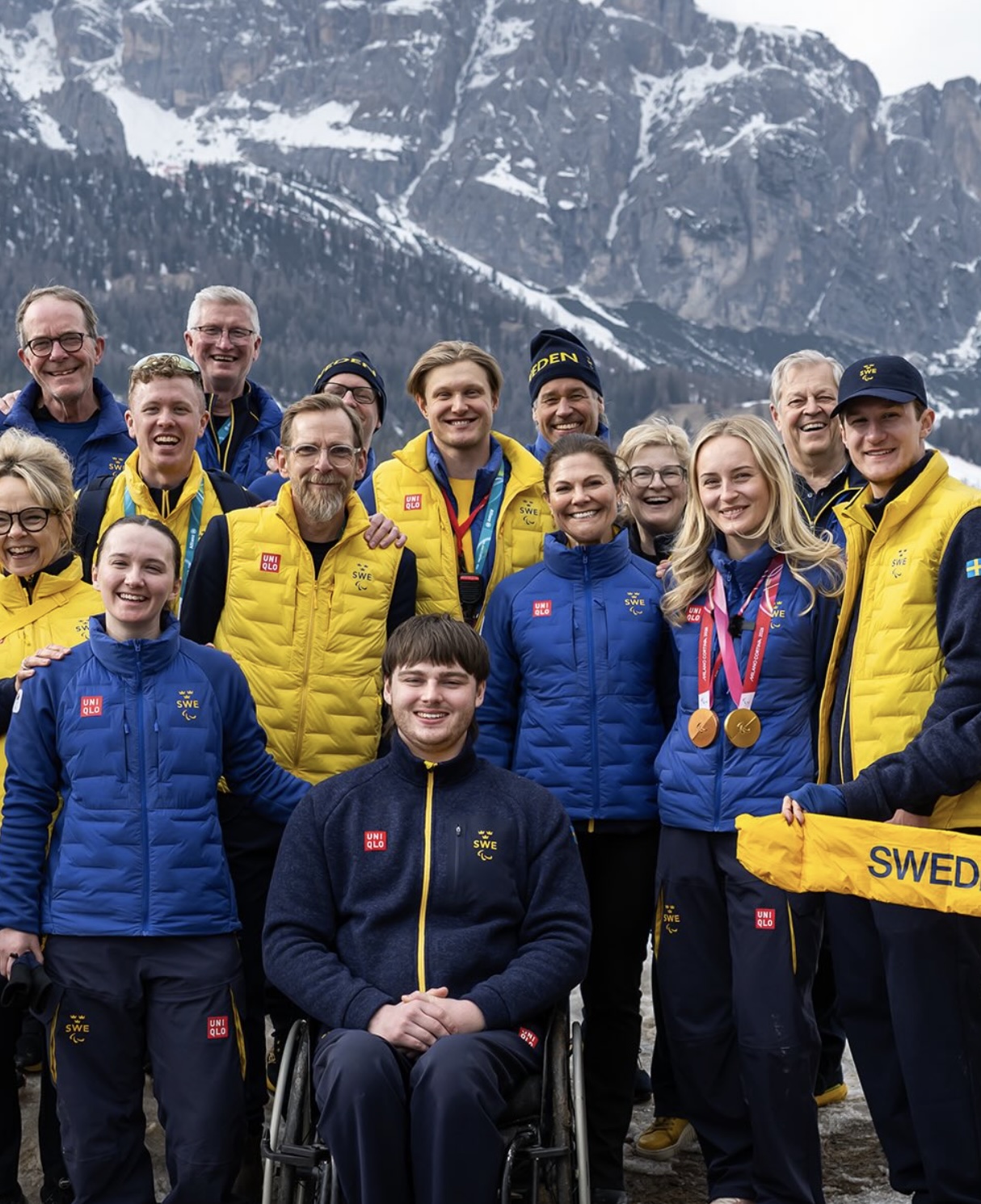 Kronprinsesse Victoria med den svenske Paralympics-troppen