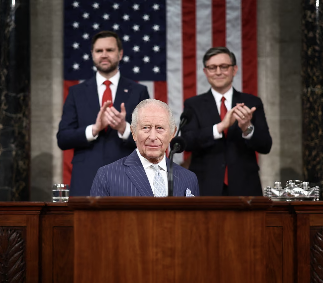Kong Charles holdt tale for Kongressen i Washington