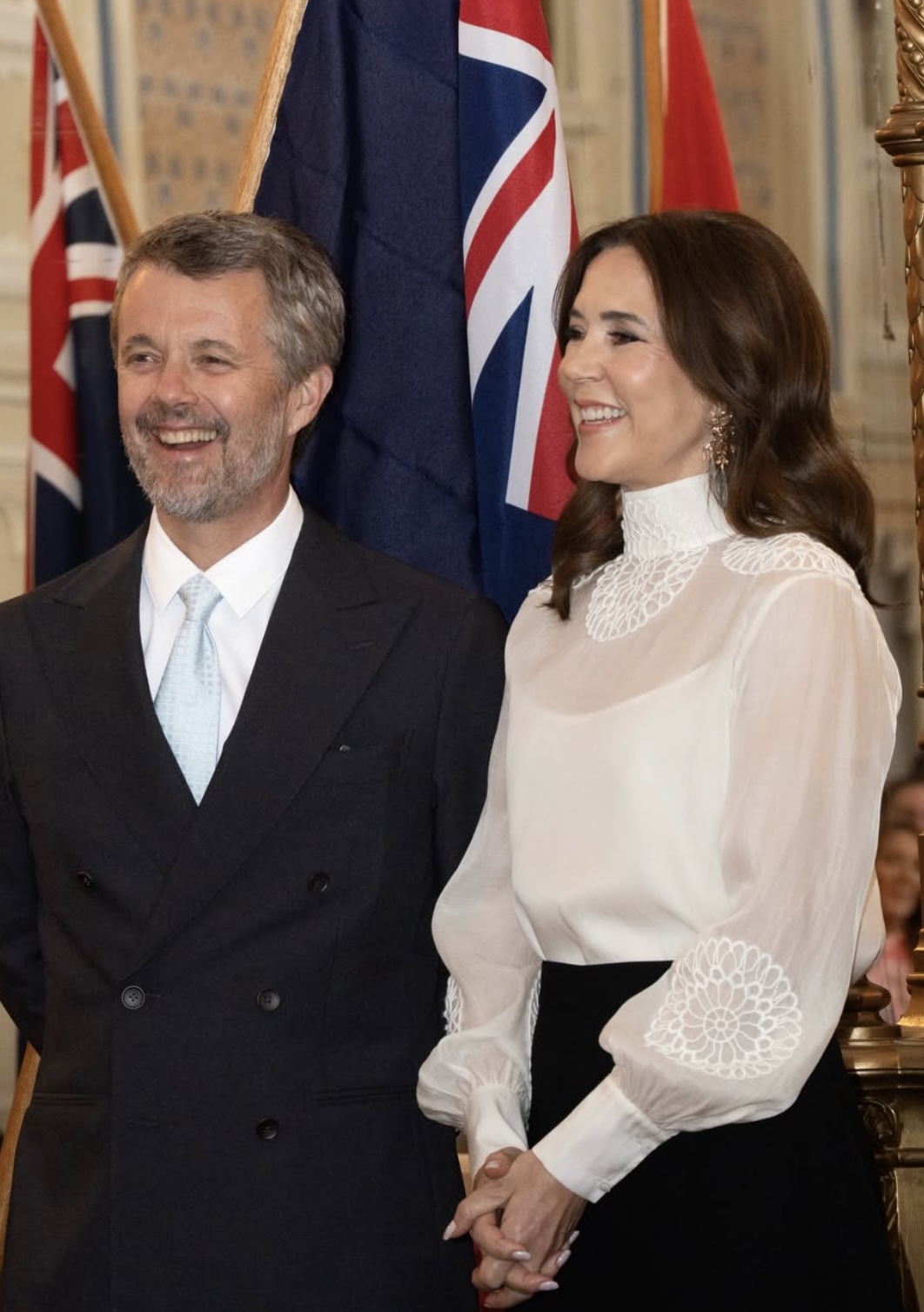 Kong Frederik og dronning Mary ved statsresepsjonen