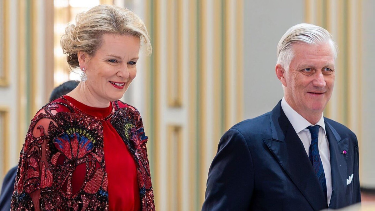 Trade tripled: Philippe and Mathilde at the state dinner in Astana