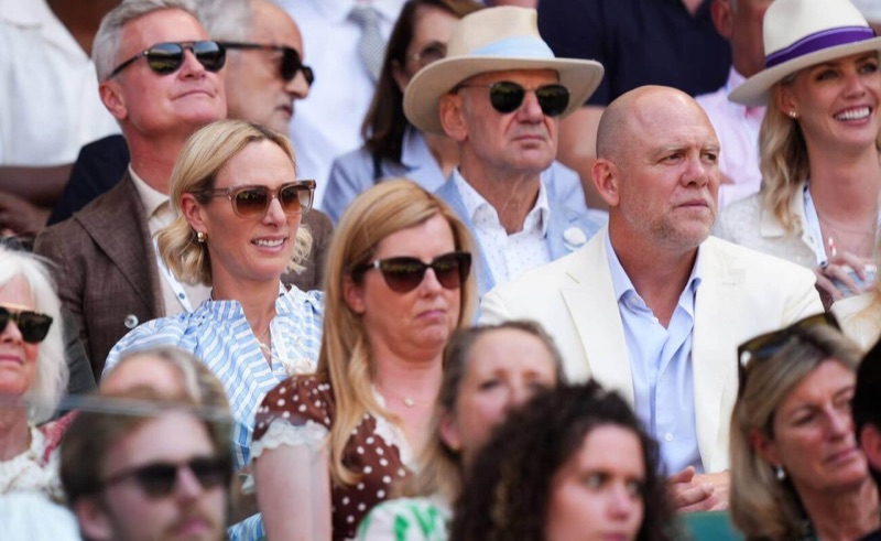 Zara og Mike Tindall på tribunen
