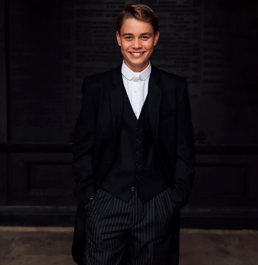 Portrait of Prince George smiling in Eton