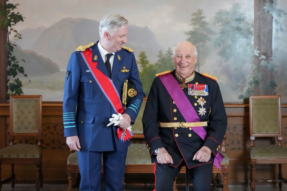 King Philippe of Belgium and King Harald together during the state visit in March