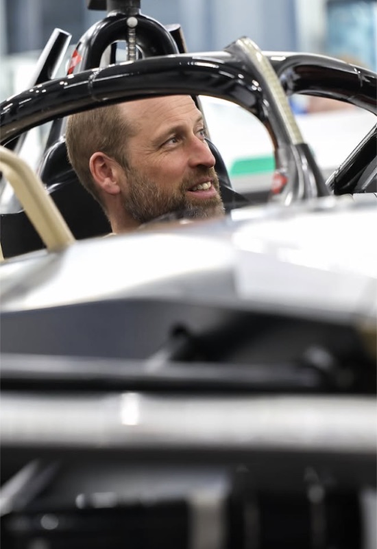 Prins William i en Formel E-bil