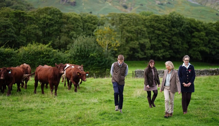 The Duchess of Edinburgh visited three farms in the Lake District