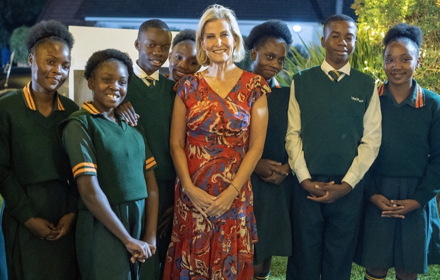 The Duchess of Edinburgh at an education reception in Lusaka