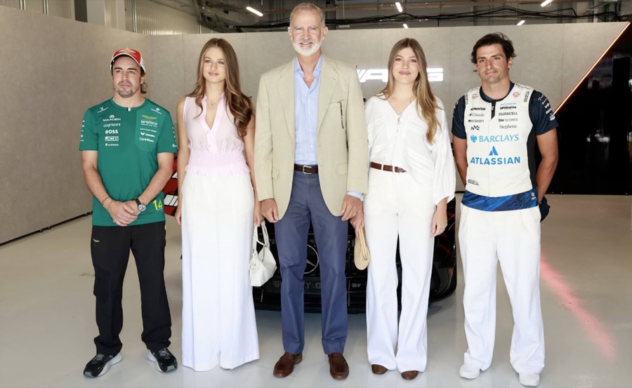 King Felipe and his daughters at the Formula 1 race in Madrid