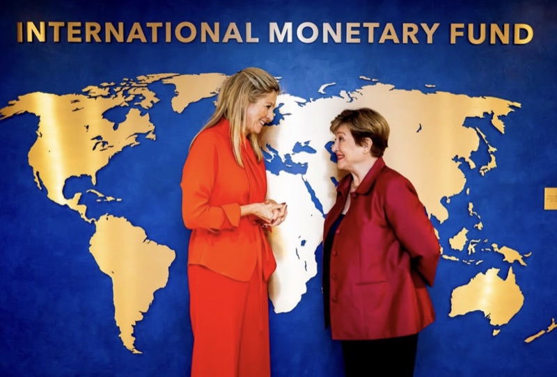 Dronning Máxima i samtale ved IMF