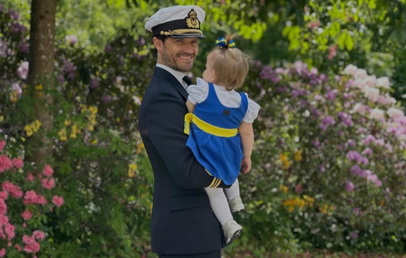 Prins Carl Philip med datteren prinsesse Ines