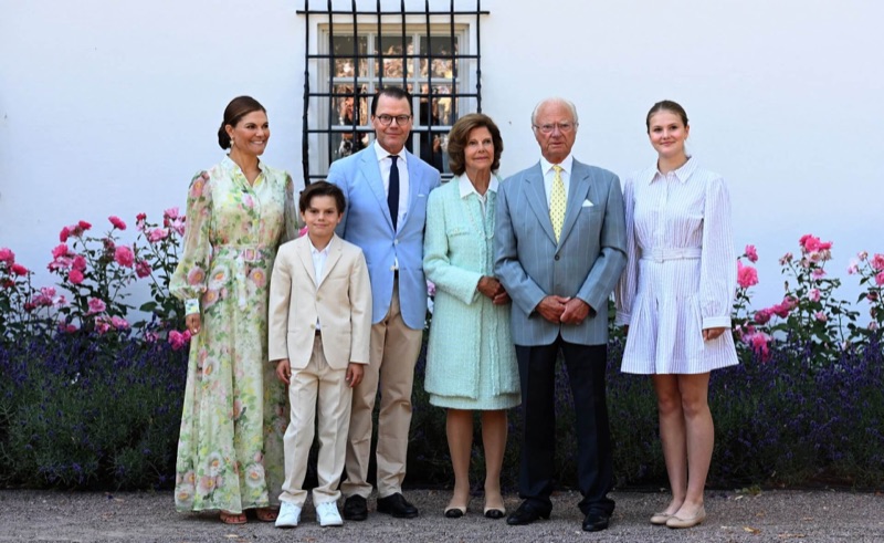 Den svenske kongefamilien samlet på Solliden