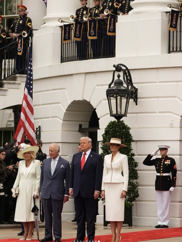 Kongeparet og presidentparet ved Det hvite hus